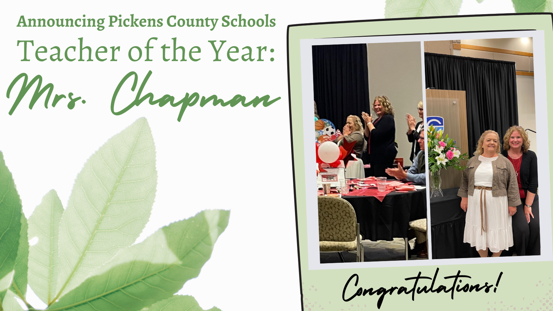 Pickens County's Teacher of the Year: Mrs. Chapman